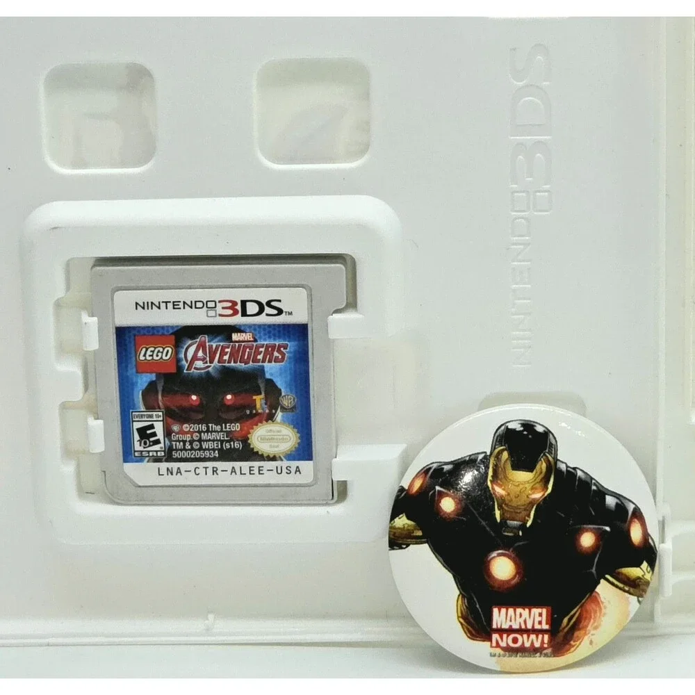 LEGO Marvel's Avengers Nintendo 3DS Cartridge w/ Iron Man Pin & Spiderman Case